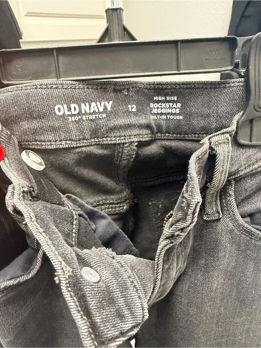 Old Navy Girls high rise rockstar, faded black jeans